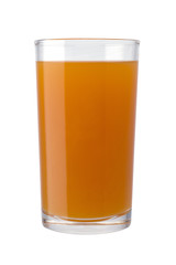 glass of orange juice isolated on white background with clipping path