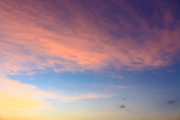 Beautiful atmosphere of the sky sunset .
