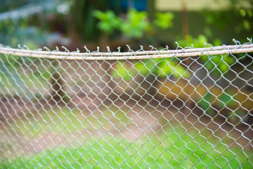 Mesh fence for pet in garden