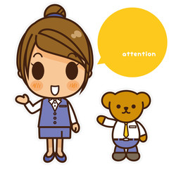 オンナノコ 制服ベスト(青) 右手