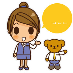 オンナノコ 制服ベスト(青) 左手