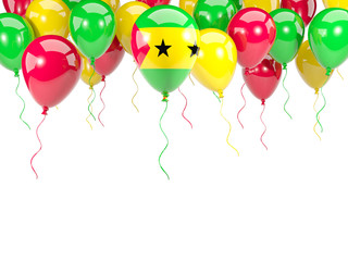 Flag of sao tome and principe on balloons