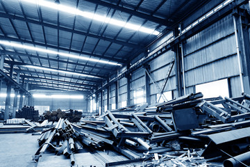 Large steel factory warehouse