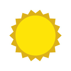 yellow sun icon over white background. vector illustration