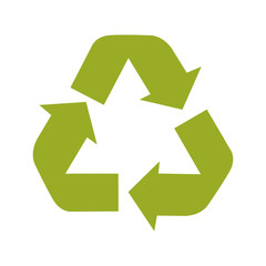 green arrows in recycle sign over white background. vector illustration
