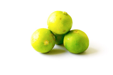 The group of lemon on white background.