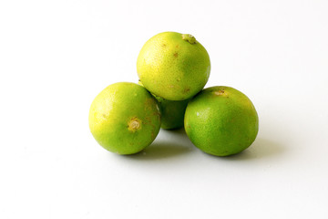 The group of lemon on white background.