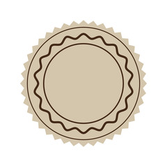 brown seal stamp with ribbon decoration over white background. vector illustration