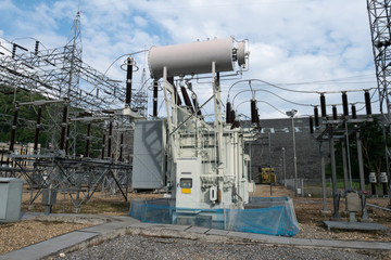 Transformer : The equipment used to raise or lower voltage, high voltage power station