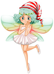 Fairy wearing party hat for Christmas