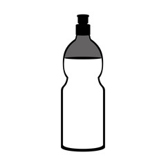 silhouette of water bottle container icon over white background. vector illustration