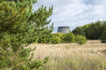 Unfinished cooling tower in Chernobyl
