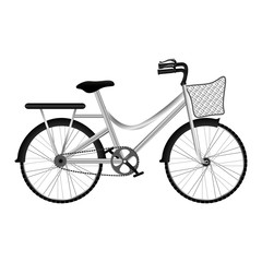 bicycle vehicle icon with basket over white background. bike lifestyle design. vector illustration