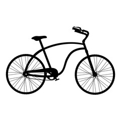 Fototapeta na wymiar silhouette of bicycle vehicle icon over white background. bike lifestyle design. vector illustration