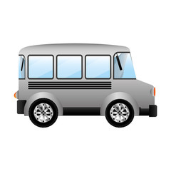 gray bus icon over white background. transportation vehicle design. vector illustration