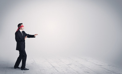 Businessman with blindfolds