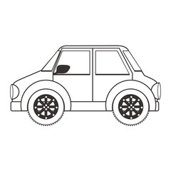 silhouette of car icon over white background. transportation vehicle design. vector illustration