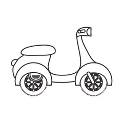 silhouette of scooter motorcycle icon over white background. transportation vehicle design. vector illustration