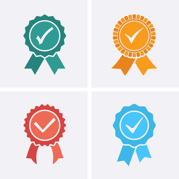 Approved or Certified Medal Icons.
