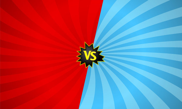 Versus letters fight backgrounds with sun rays style design. VS