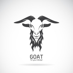Vector of a goat head design on white background. Animals.