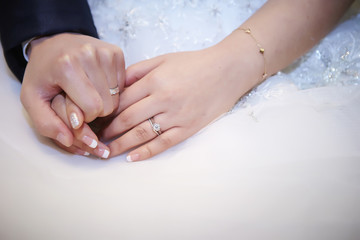 Bride and groom's hands 