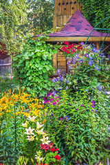 The flower garden at the cottage