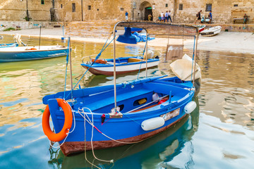 Fototapeta na wymiar boats in the marina of Monopoli