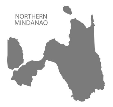 Northern Mindanao Philippines Map Grey