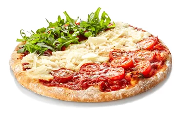 Photo sur Aluminium Pizzeria Pizza italienne patriotique aux couleurs nationales