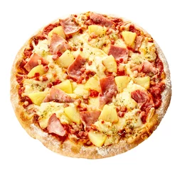 Photo sur Plexiglas Pizzeria Délicieuse pizza hawaïenne italienne cuite au four