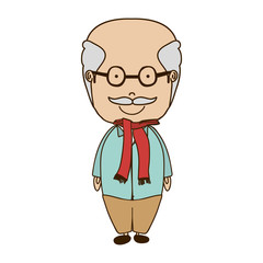 cartoon old man smiling over white background. vector illustration 
