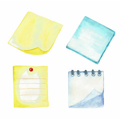 Watercolor yellow and blue notes