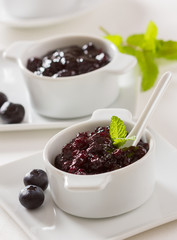 Blueberry jam served in bowls