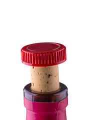 the neck of a wine bottle with a stopper