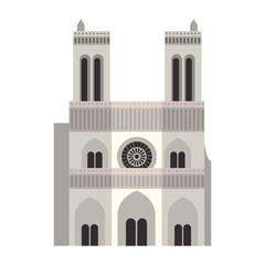 notre dame cathedral icon over white background. paris city design. vector illustration
