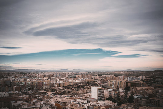 Panoramic view over the city of Cartagena, Spain