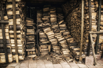 Barn with Stacks of firewood