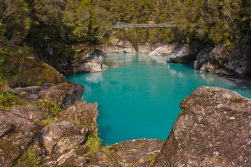Naklejka na ściany i meble Blue lagoon at Hokitika Gorge
