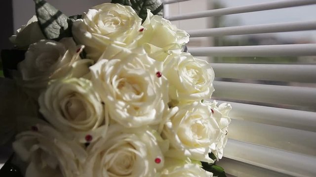 Beautiful wedding bouquet in motion video