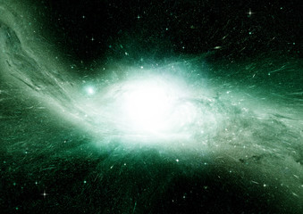 Stars, dust and gas nebula in a far galaxy