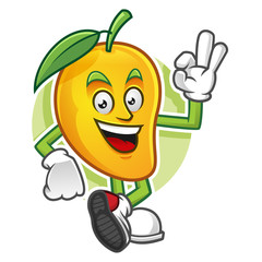 Delicious mango mascot, mango character, vector of mango, mango cartoon