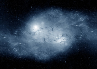 Stars, dust and gas nebula in a far galaxy