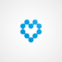 hearth connected molecular logo icon