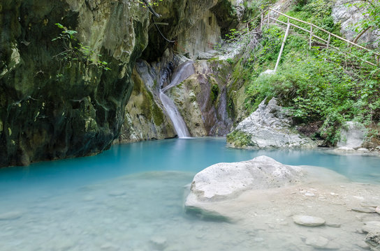 Fototapeta Nidri waterfalls on Lefkada island in Greece