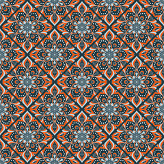 Seamless hand drawn mandala pattern.