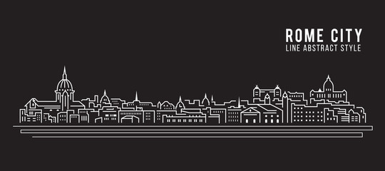 Obraz na płótnie Canvas Cityscape Building Line art Vector Illustration design - Rome city