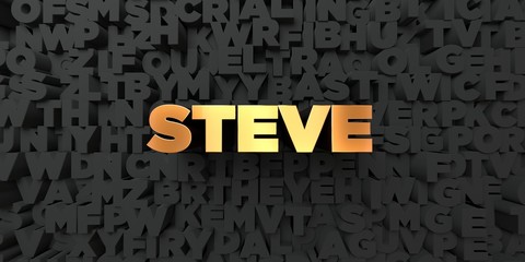 Steve - Gold text on black background - 3D rendered royalty free stock picture. This image can be used for an online website banner ad or a print postcard.