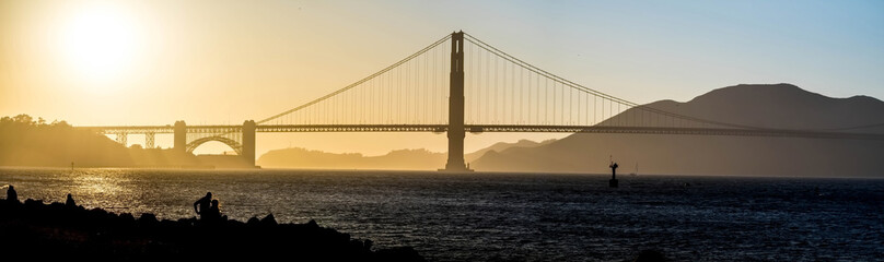 Golden Gate Bridge Panorama at Sunset