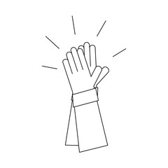 Applause. Hands clap. Vector illustration of style line.